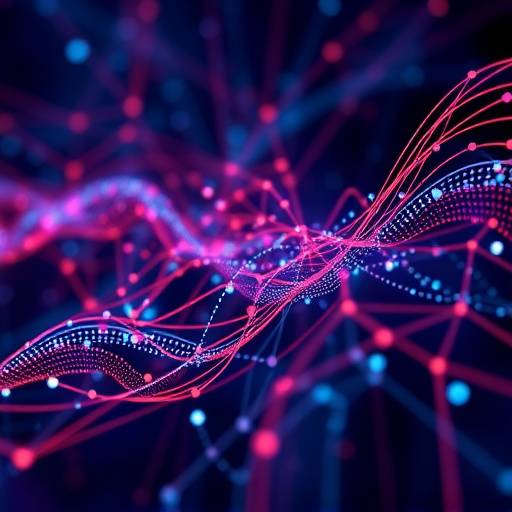 Eine abstrakte Darstellung von neuronalen Netzen und Datenstr&radic;&part;men.