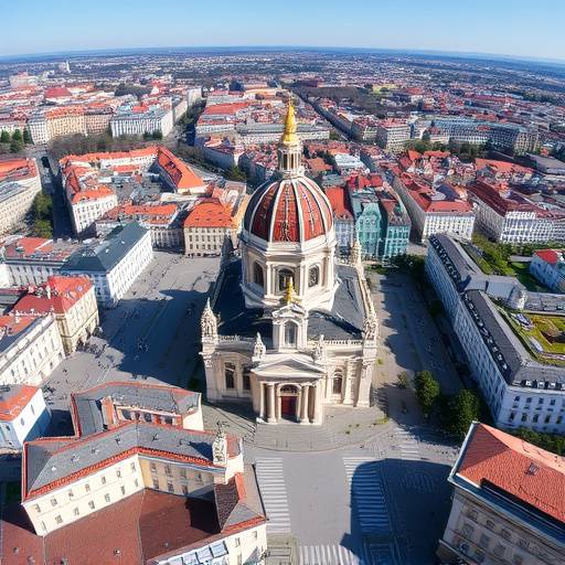 Luftaufnahme von Wien mit Stephansdom im Zentrum