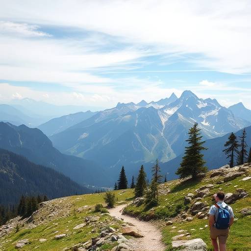 Malerische Alpenlandschaft mit Wanderweg
