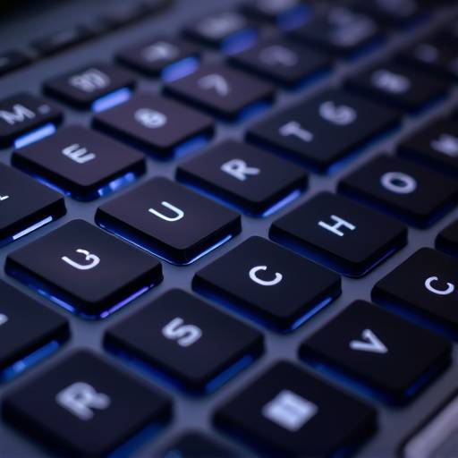 Nahaufnahme einer Tastatur mit digitalen Symbolen